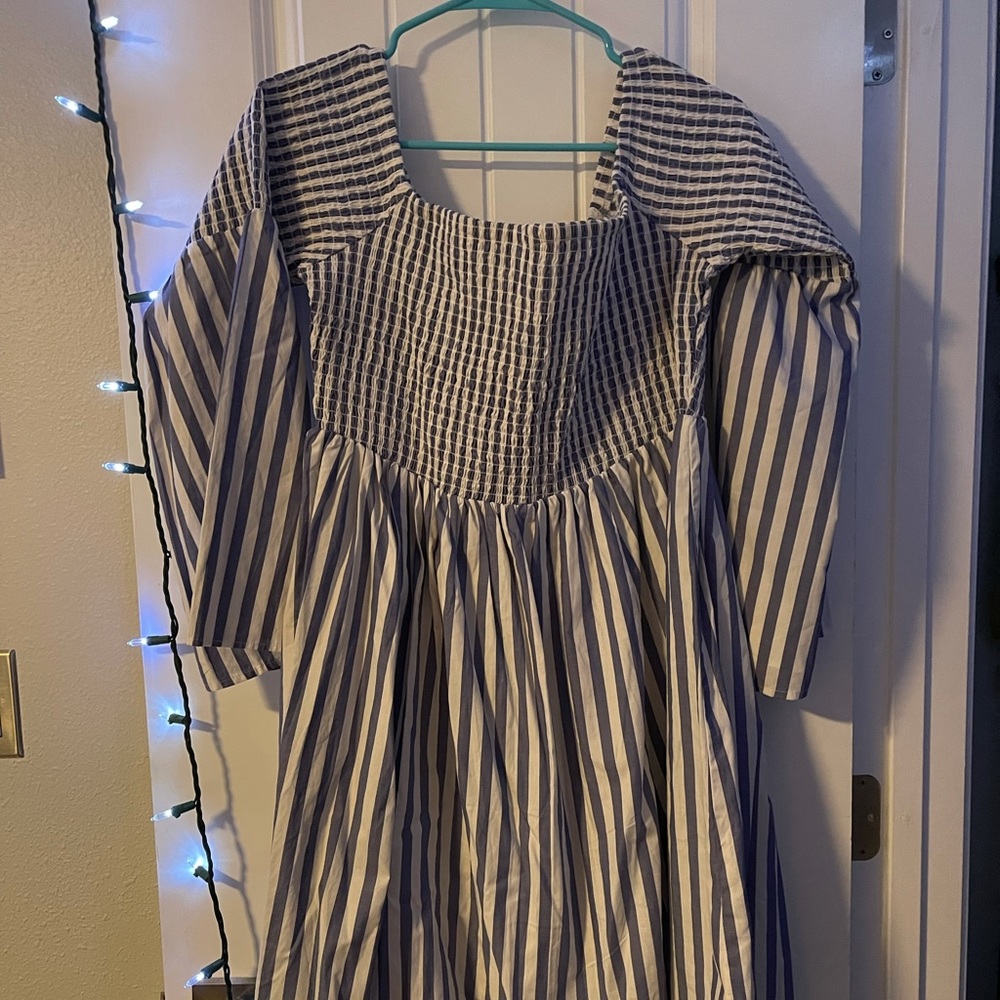 Blue and white striped Torrid dress